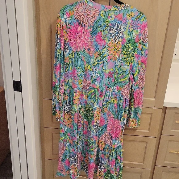 Lilly Pulitzer Multicolor Floral Long Sleeve Dress - Picture 3 of 3